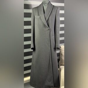 Vintage 80s Harve Bernard Wool Overcoat Women’s  Size 6 Black Long Dress Coat